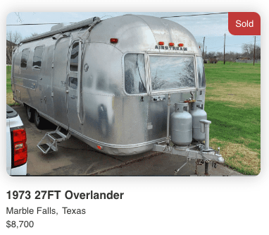 1973 AIRSTREAM OVERLANDER - 27 FT. 1973 AIRSTREAM OVERLANDER - 27 FT.