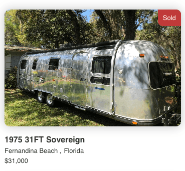 1975 AIRSTREAM SOVEREIGN - 31 FT. 1975 AIRSTREAM SOVEREIGN - 31 FT.