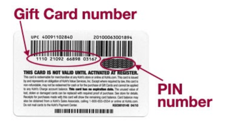 gift card pin gift card pin