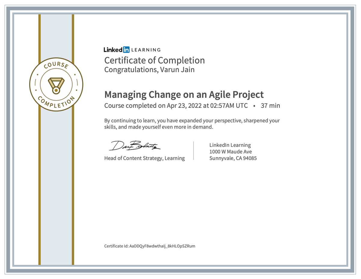 Managing Change on an Agile Project Managing Change on an Agile Project