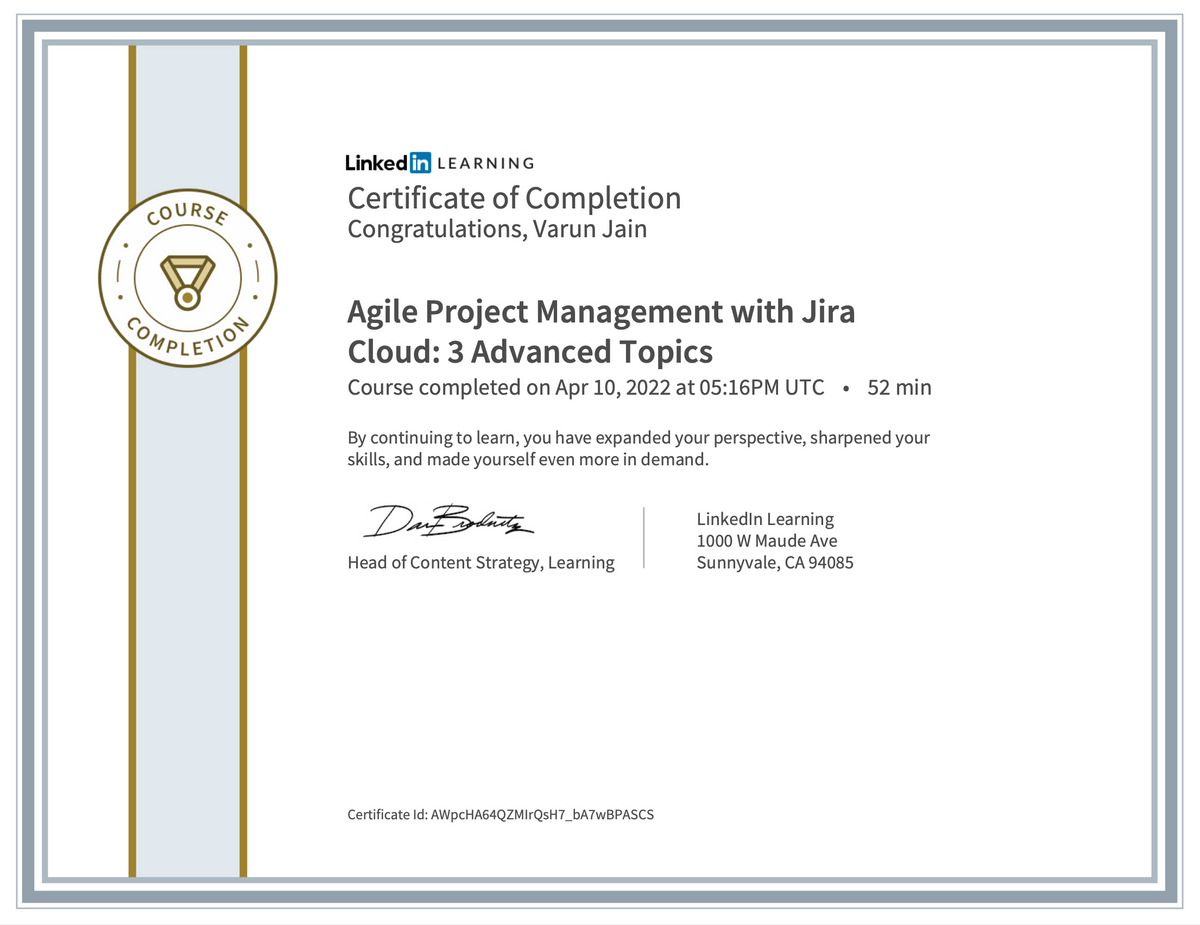 Agile Project Management with Jira Cloud: 3. Advanced Topics Agile Project Management with Jira Cloud: 3. Advanced Topics