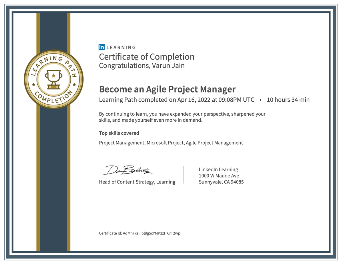 Become an Agile Project Manager Learning Path Become an Agile Project Manager Learning Path