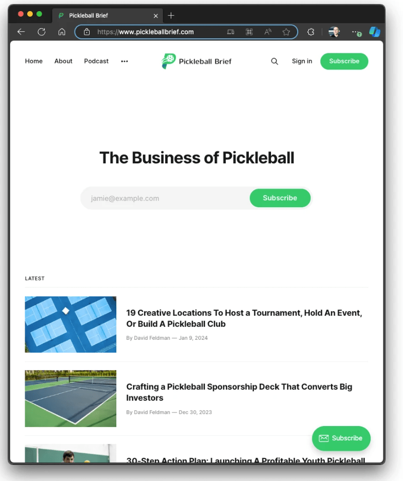 Pickleball Brief Digital Newsletter Pickleball Brief Digital Newsletter