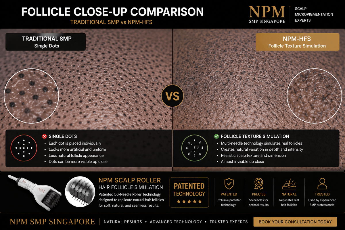Close-up follicle simulation comparison between traditional SMP and NPM-HFS. Close-up follicle simulation comparison between traditional SMP and NPM-HFS.