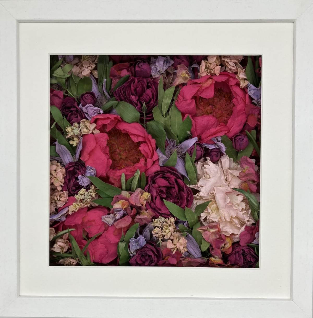 wedding flowers framed preservation keepsake in a plain white frame 12"x12" £275 wedding flowers framed preservation keepsake in a plain white frame 12"x12" £275