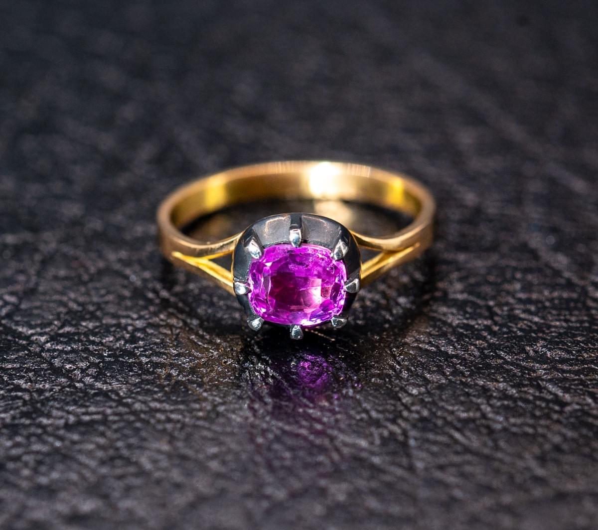 Pink sapphire ring
