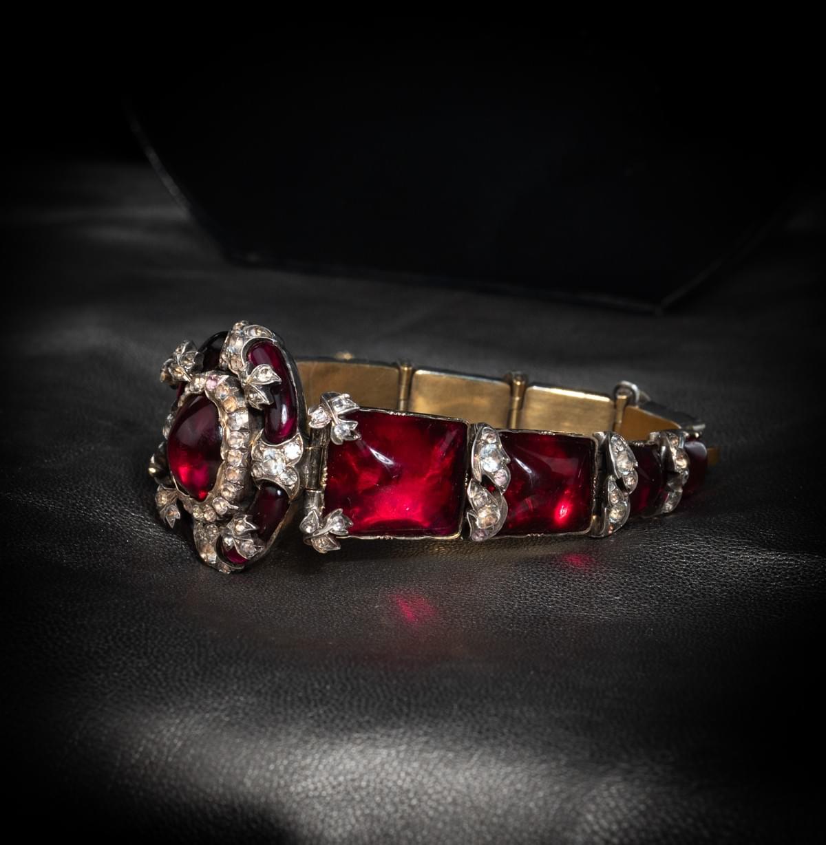 garnet bohemian glass bracelet
