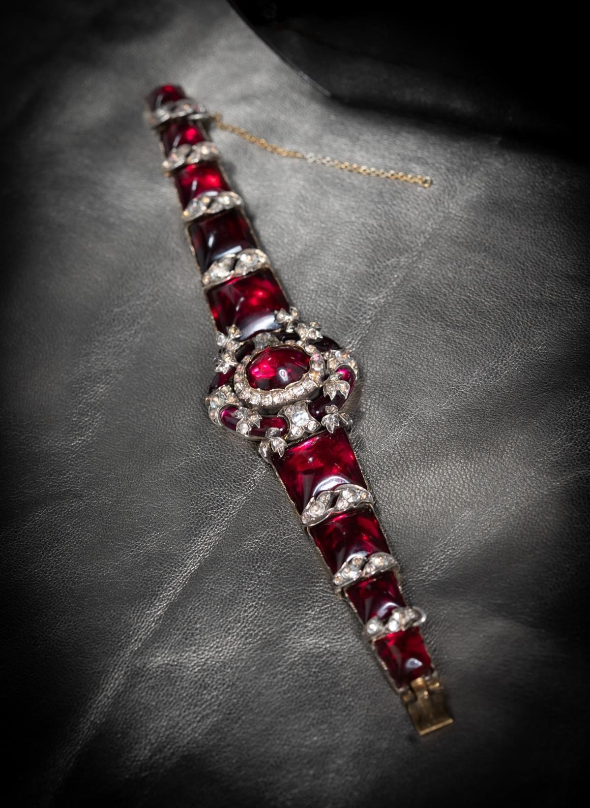 garnet bohemian glass bracelet