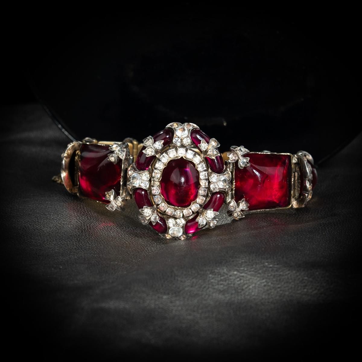 garnet bohemian glass bracelet