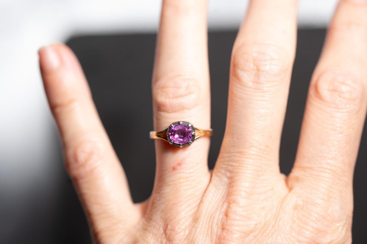 Pink sapphire ring