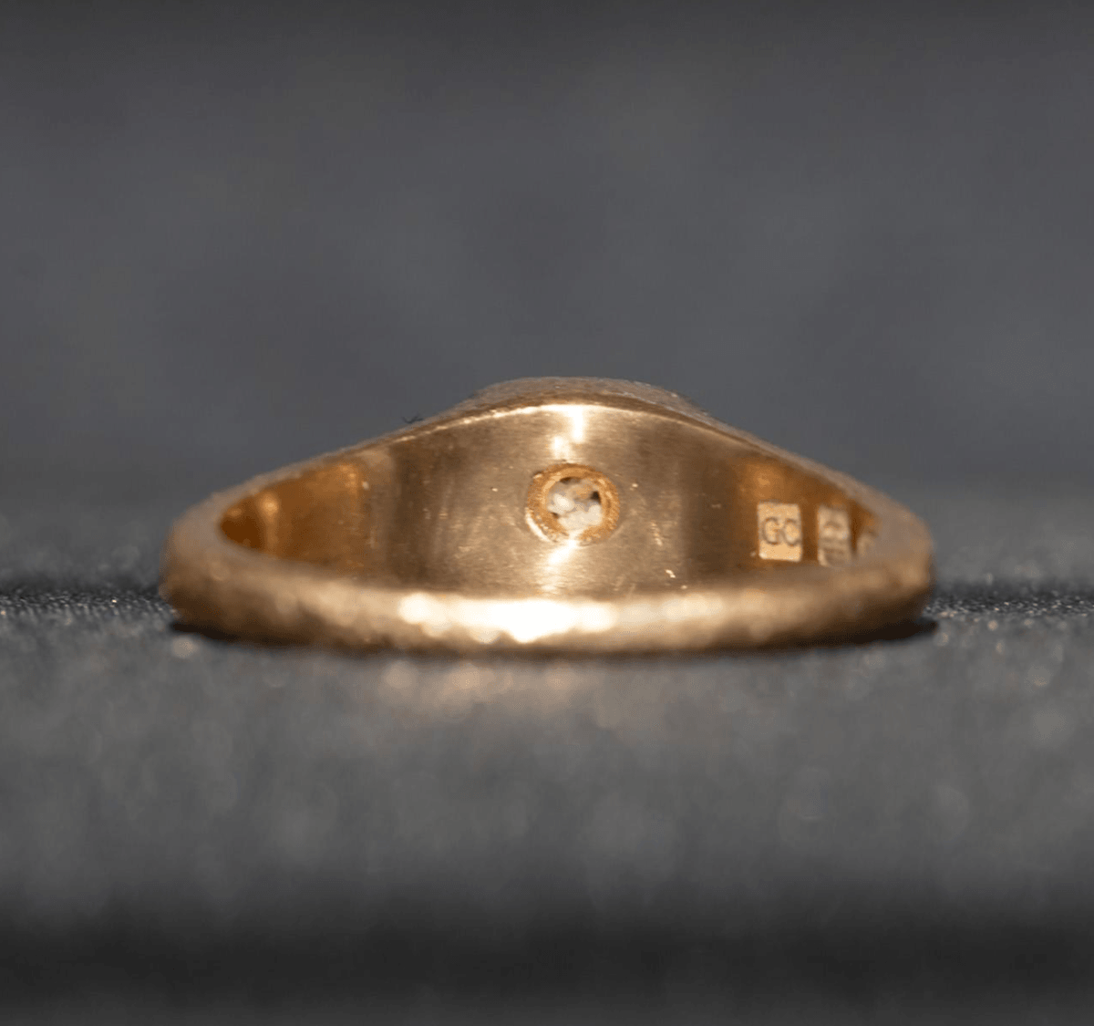 Hand Hammered 18kt Yellow Gold Ring with Unheated Pink Sapphire