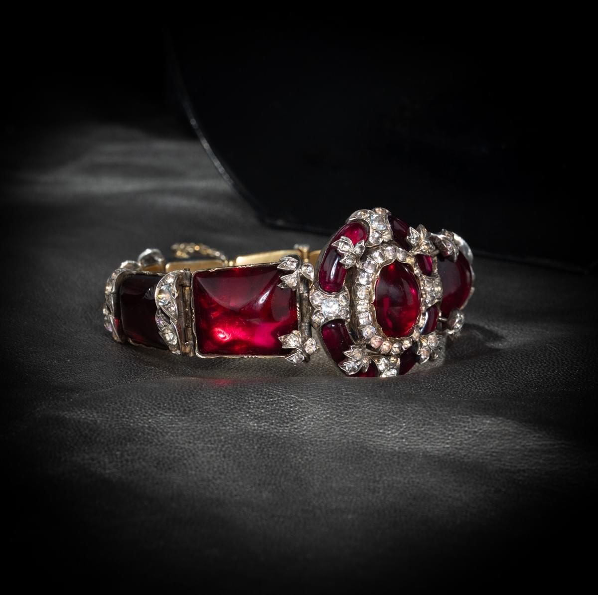 garnet bohemian glass bracelet