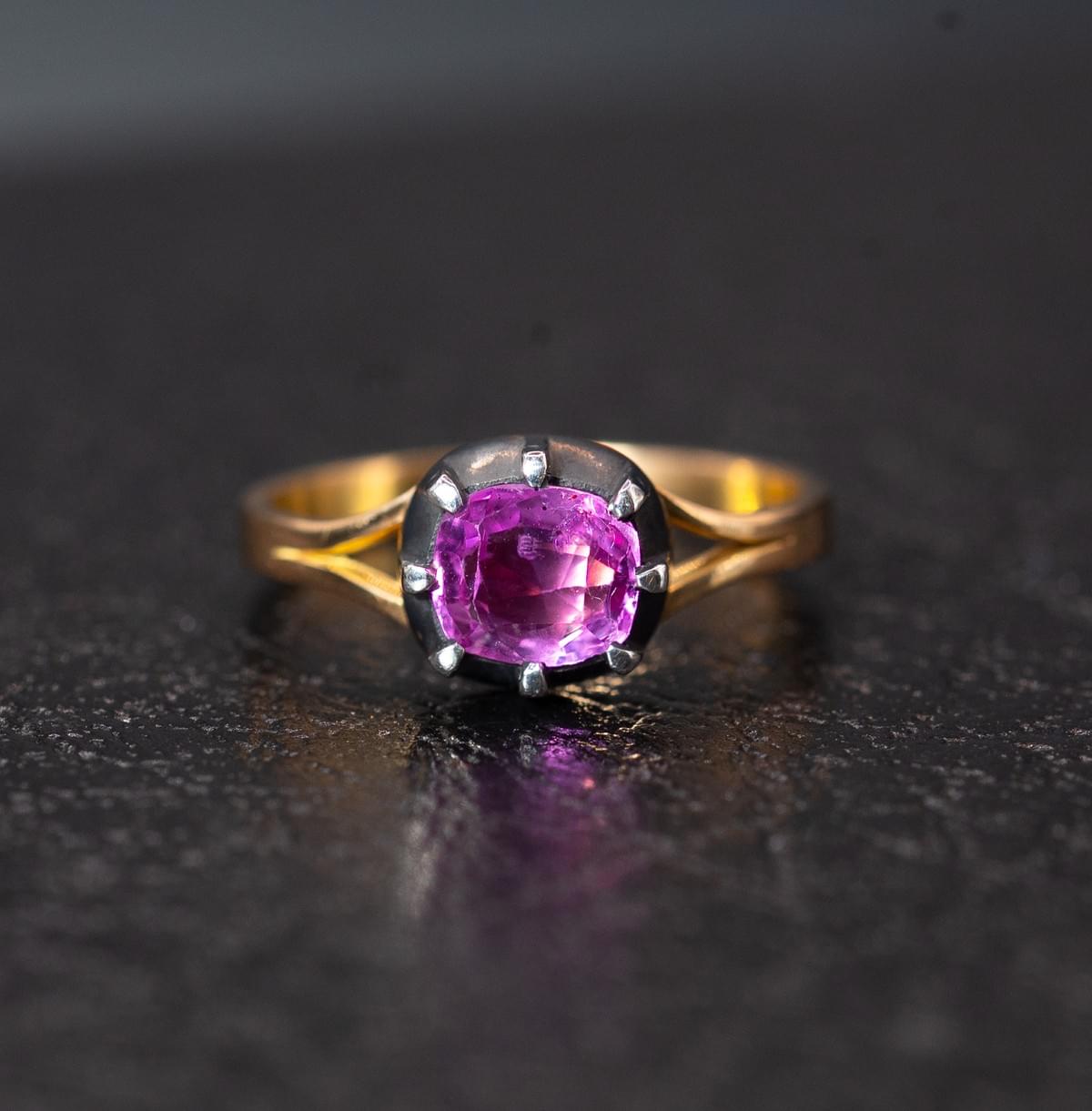 Pink sapphire ring
