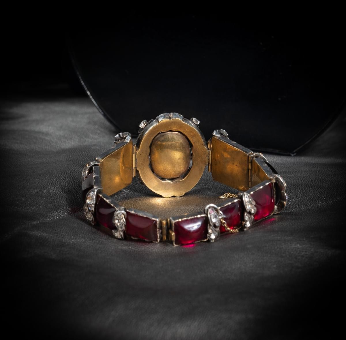 garnet bohemian glass bracelet