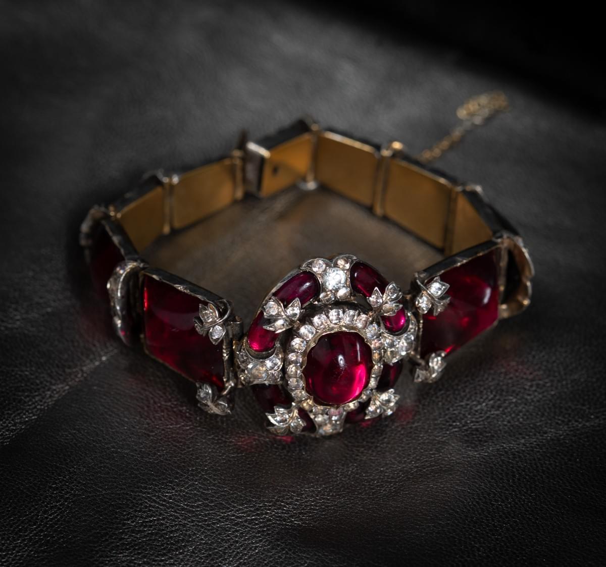 garnet bohemian glass bracelet