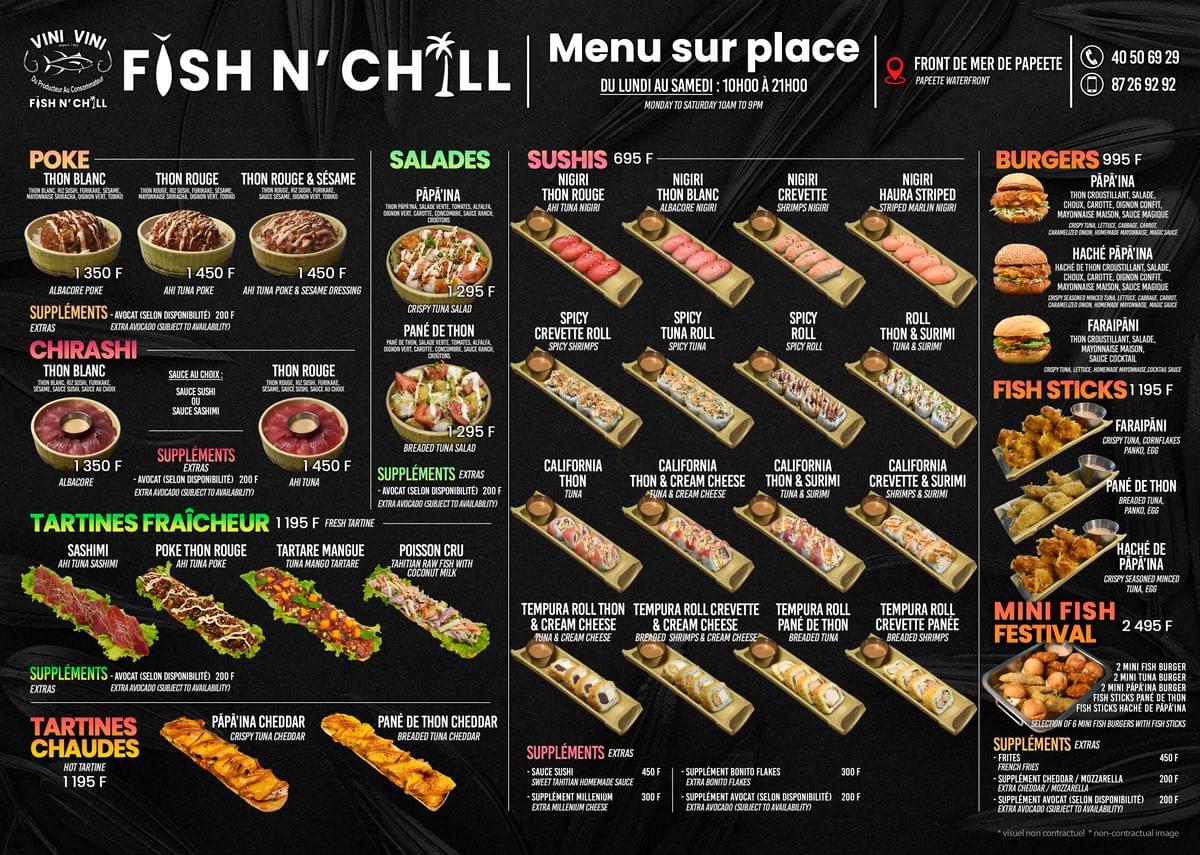 Menu VINI VINI FISH N'CHILL Menu VINI VINI FISH N'CHILL