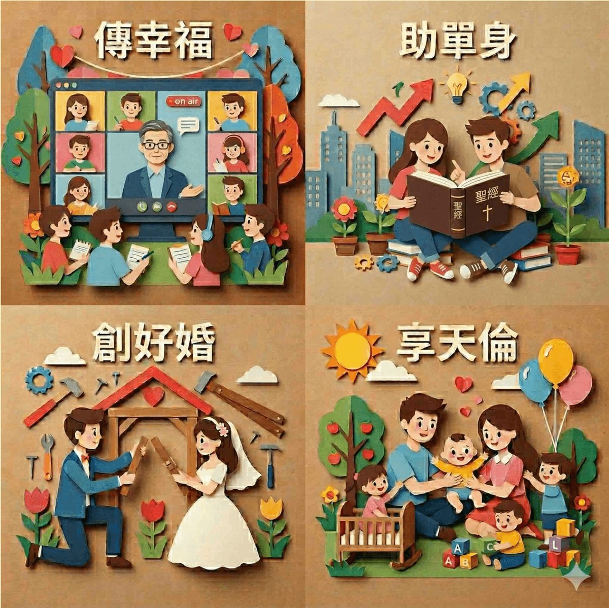 Build an communication platform for single Christians, activity description clear, registration method convenient, let brothers and sisters who are committed to marriage meet in Christ, establish a good relationship, and move towards a shared future. Single Christian Fellowship We for you create warm romantic Christian wedding Wedding website, warm romantic, Christian wedding, including content at least three pages: 1 Wedding introduction, venue, time, program, invitation receipt 2 Wedding afternoon activities one Gospel movie, 'Love plan B' movie preview trailer, movie participation application 3 Wedding afternoon activities one Single Christian fellowship activity, activity description, and registration method Build an communication platform for single Christians, activity description clear, registration method convenient, let brothers and sisters who are committed to marriage meet in Christ, establish a good relationship, and move towards a shared future. Single Christian Fellowship We for you create warm romantic Christian wedding Wedding website, warm romantic, Christian wedding, including content at least three pages: 1 Wedding introduction, venue, time, program, invitation receipt 2 Wedding afternoon activities one Gospel movie, 'Love plan B' movie preview trailer, movie participation application 3 Wedding afternoon activities one Single Christian fellowship activity, activity description, and registration method