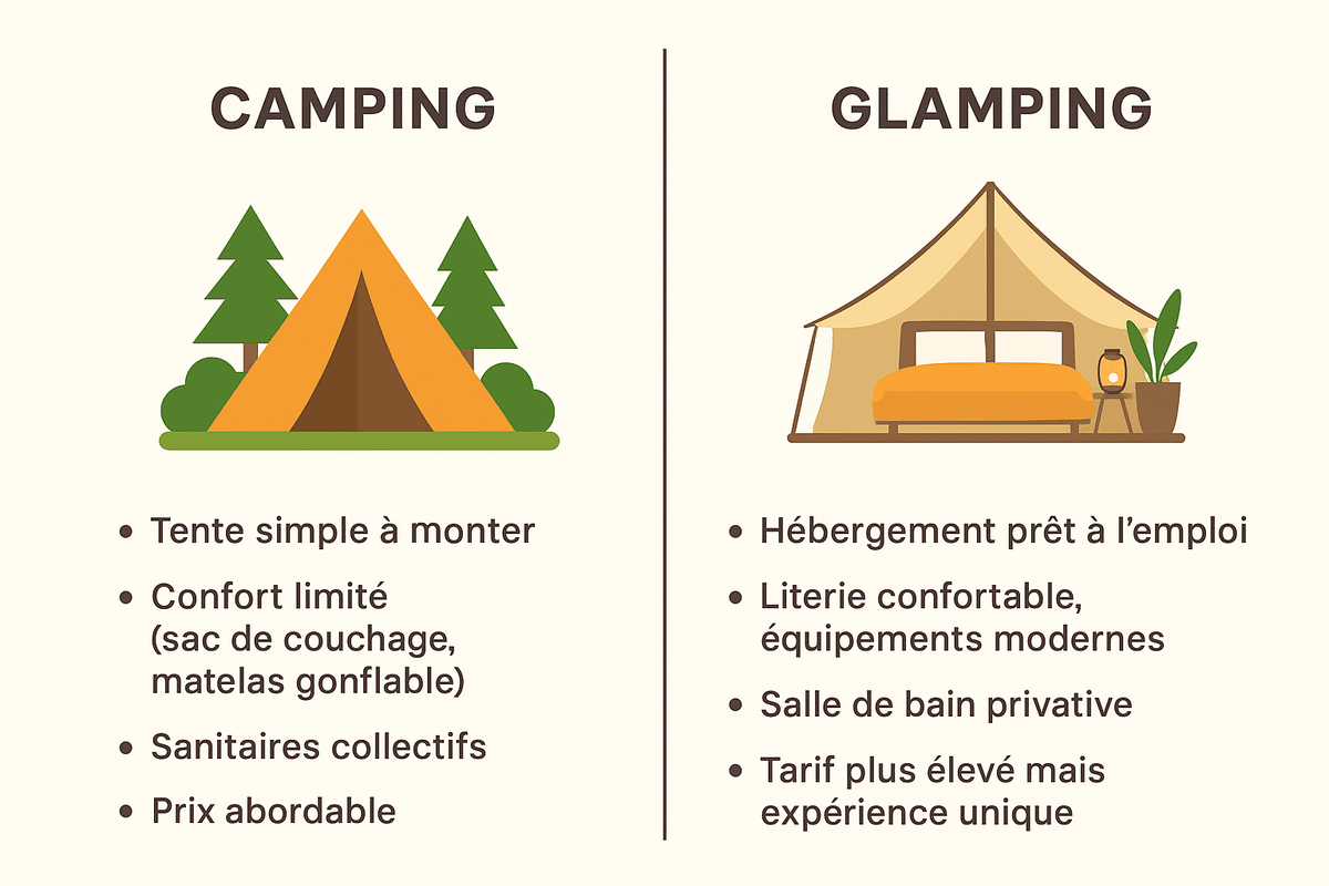différence camping glamping différence camping glamping
