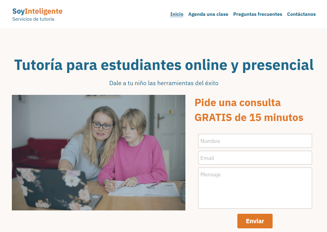 Plantilla de tutoría para estudiantes de Strikingly Plantilla de tutoría para estudiantes de Strikingly