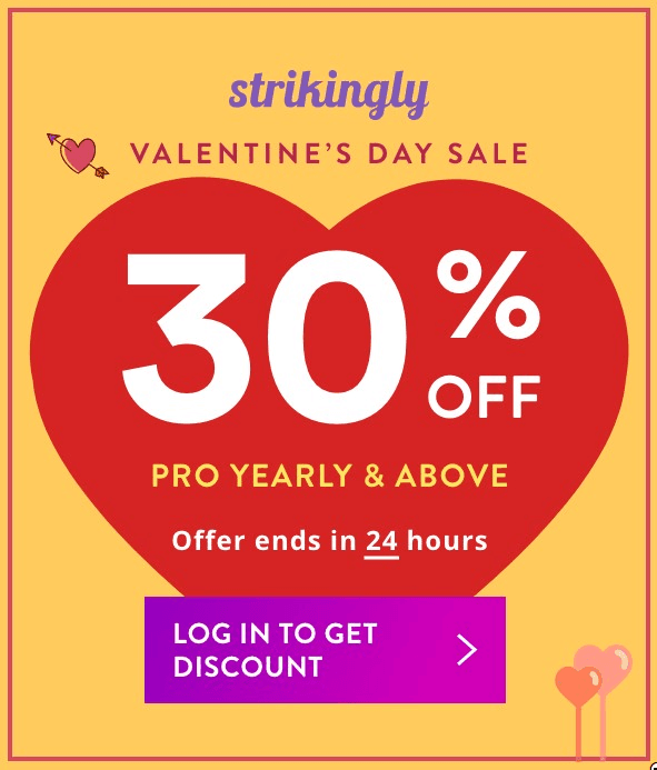 Ofertas de San Valentín de Strikingly Ofertas de San Valentín de Strikingly
