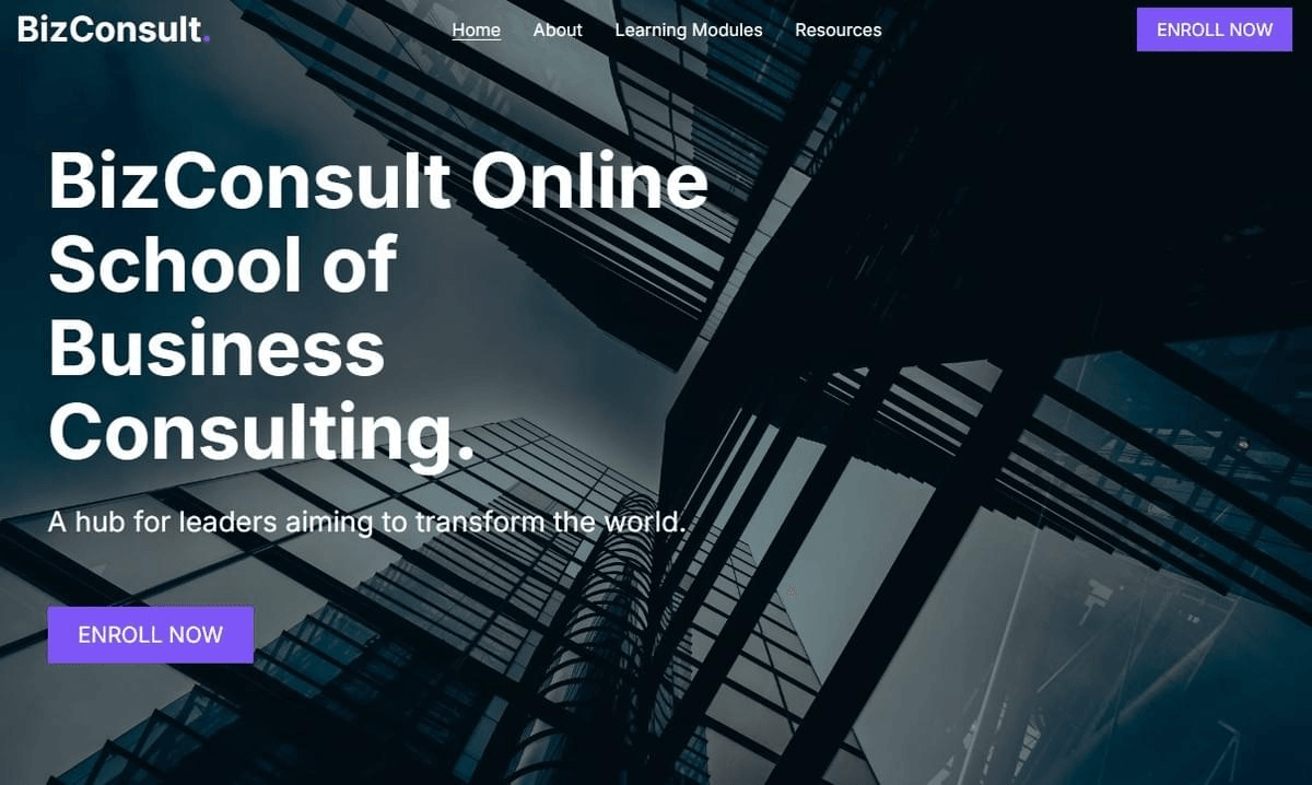 Plantilla BizConsult de Strikingly Plantilla BizConsult de Strikingly