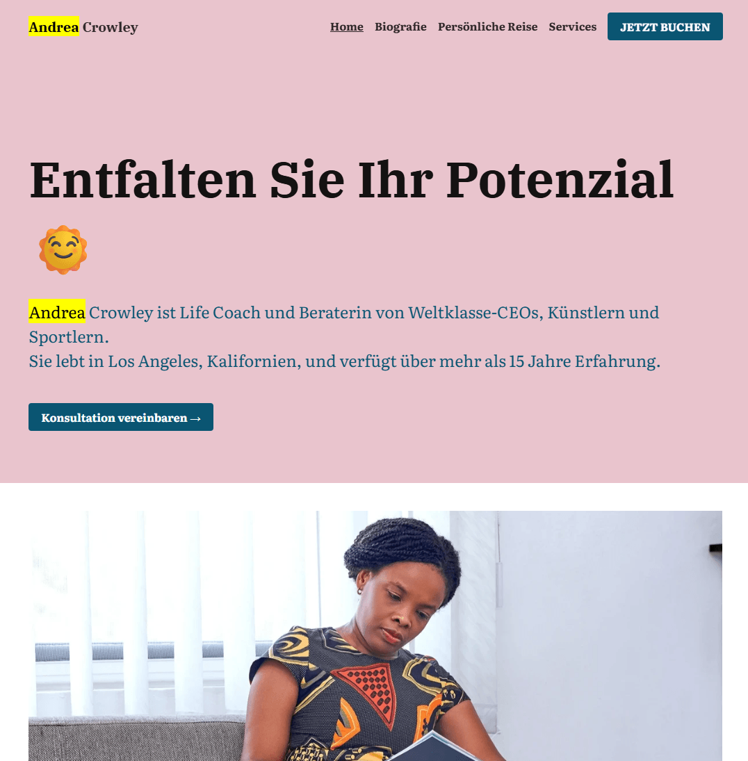 Andrea-Vorlage von Strikingly Andrea-Vorlage von Strikingly