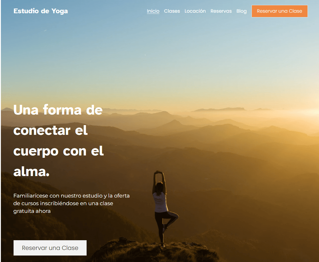 Plantilla de yoga de Strikingly Plantilla de yoga de Strikingly