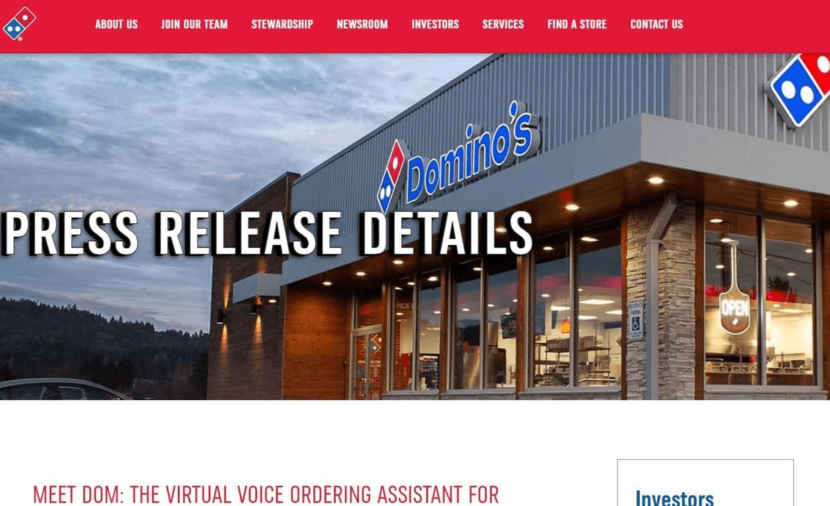 Imagen tomada de Dominos Imagen tomada de Dominos