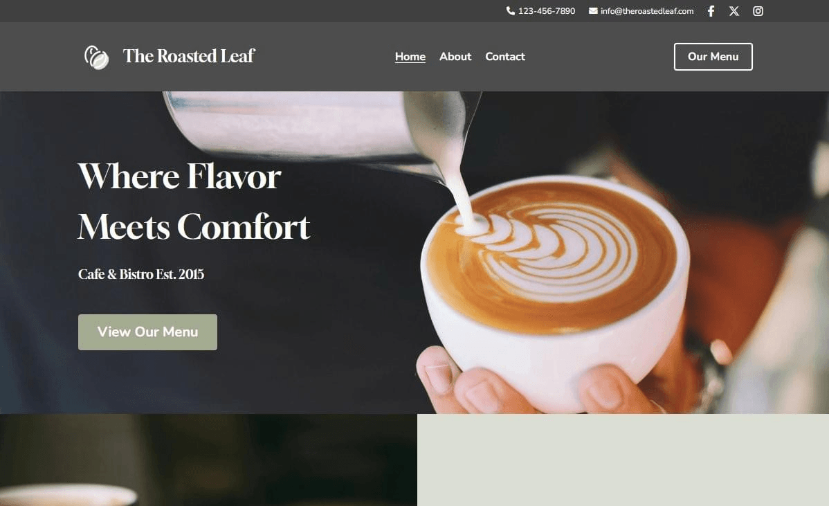 La plantilla para hoja tostada de Strikingly La plantilla para hoja tostada de Strikingly