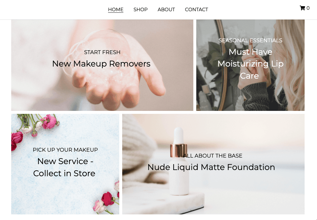 Szablon makijażu Chloe od Strikingly Szablon makijażu Chloe od Strikingly