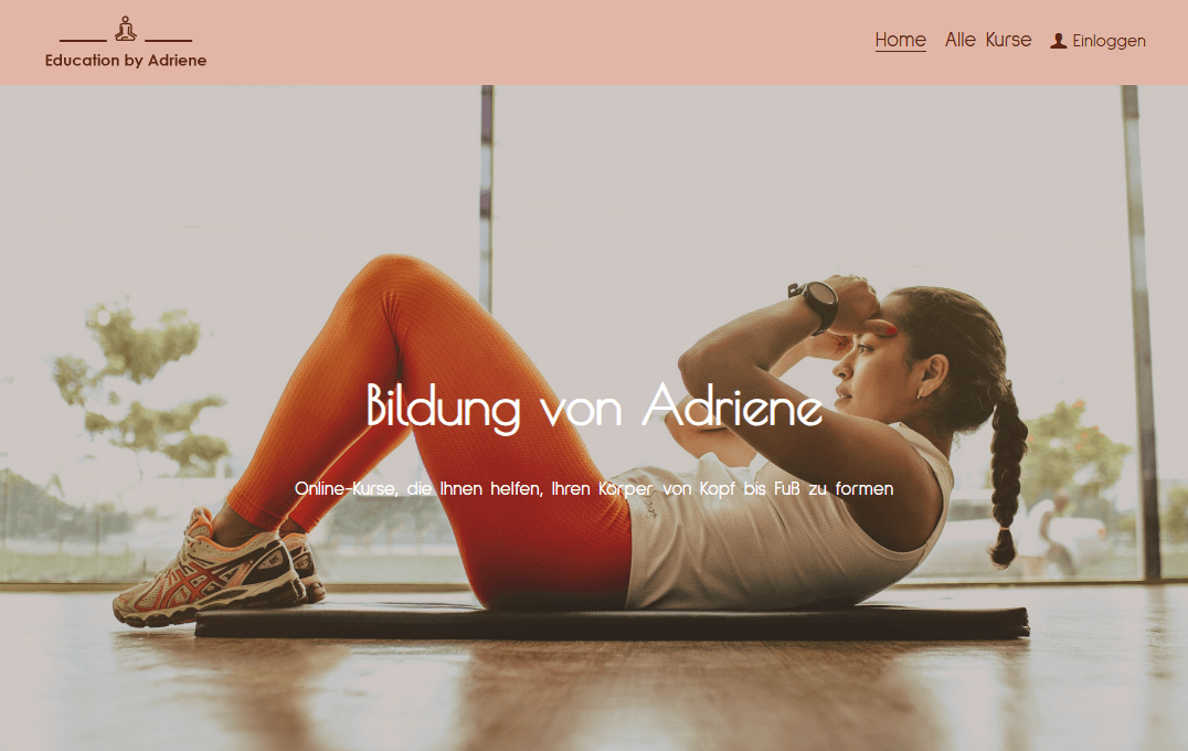 Adriene Fitness-Vorlage von Strikingly Adriene Fitness-Vorlage von Strikingly
