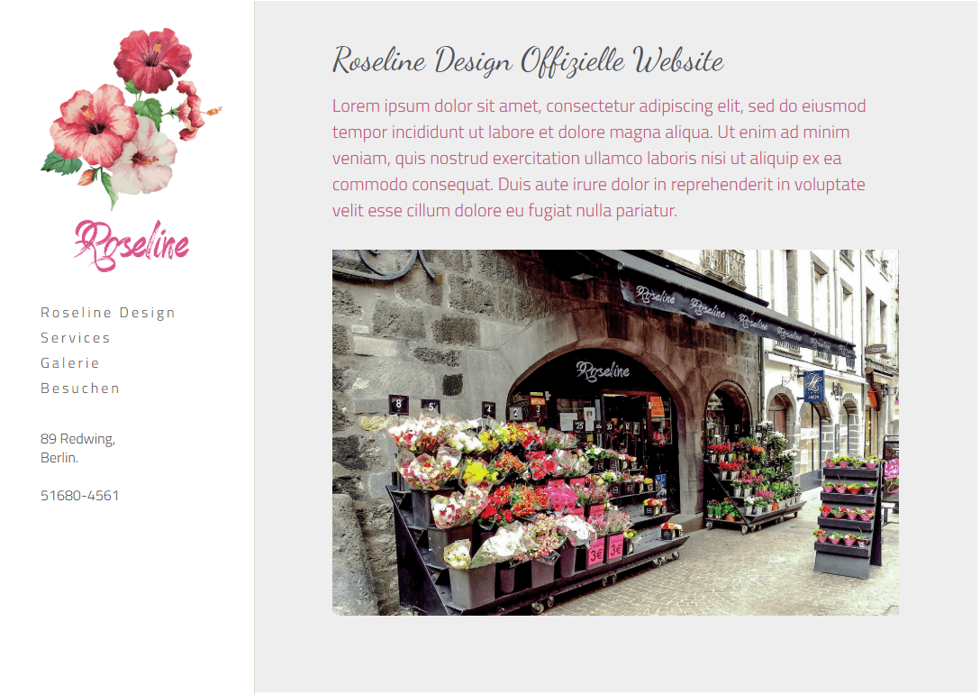 Roseline-Vorlage von Strikingly Roseline-Vorlage von Strikingly