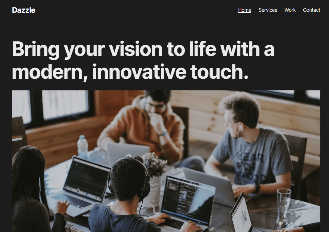 Plantilla Dazzle de Strikingly Plantilla Dazzle de Strikingly