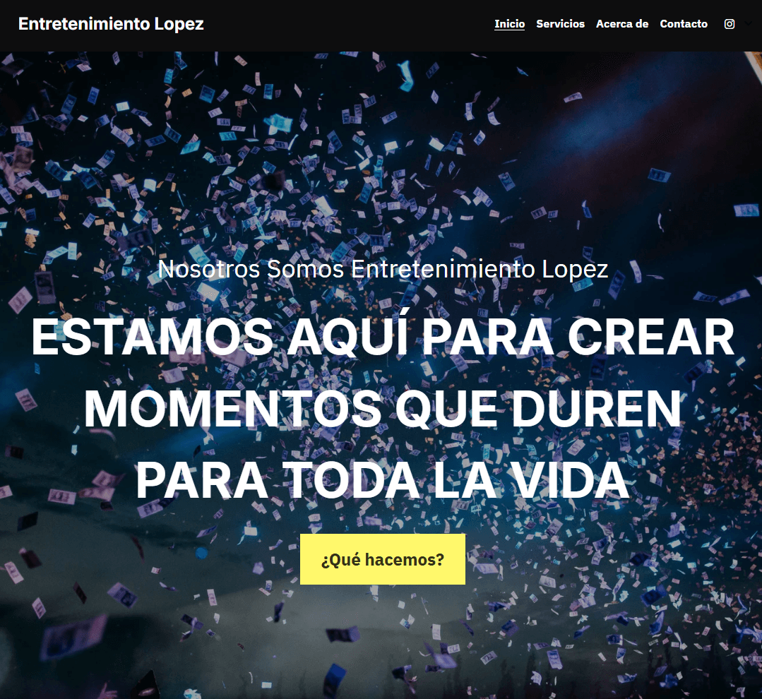 Plantilla de entretenimiento de Lewis de Strikingly Plantilla de entretenimiento de Lewis de Strikingly