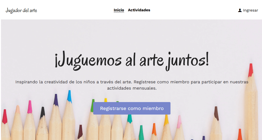 Plantilla de reproductor de arte de Strikingly Plantilla de reproductor de arte de Strikingly