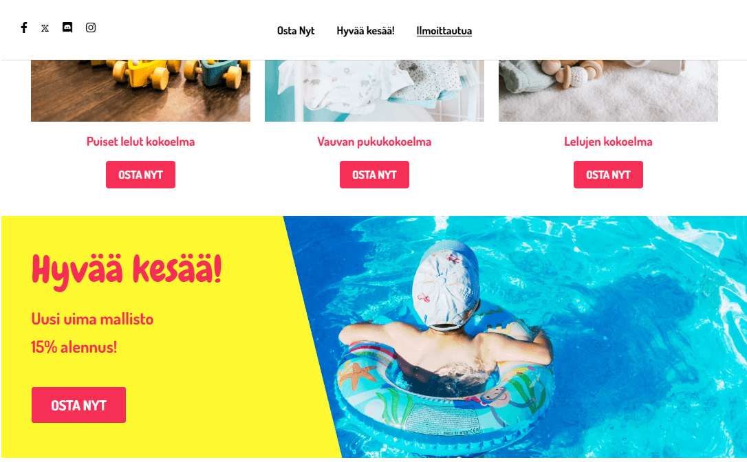 Peggi-verkkokaupan mallipohja Strikinglyltä Peggi-verkkokaupan mallipohja Strikinglyltä