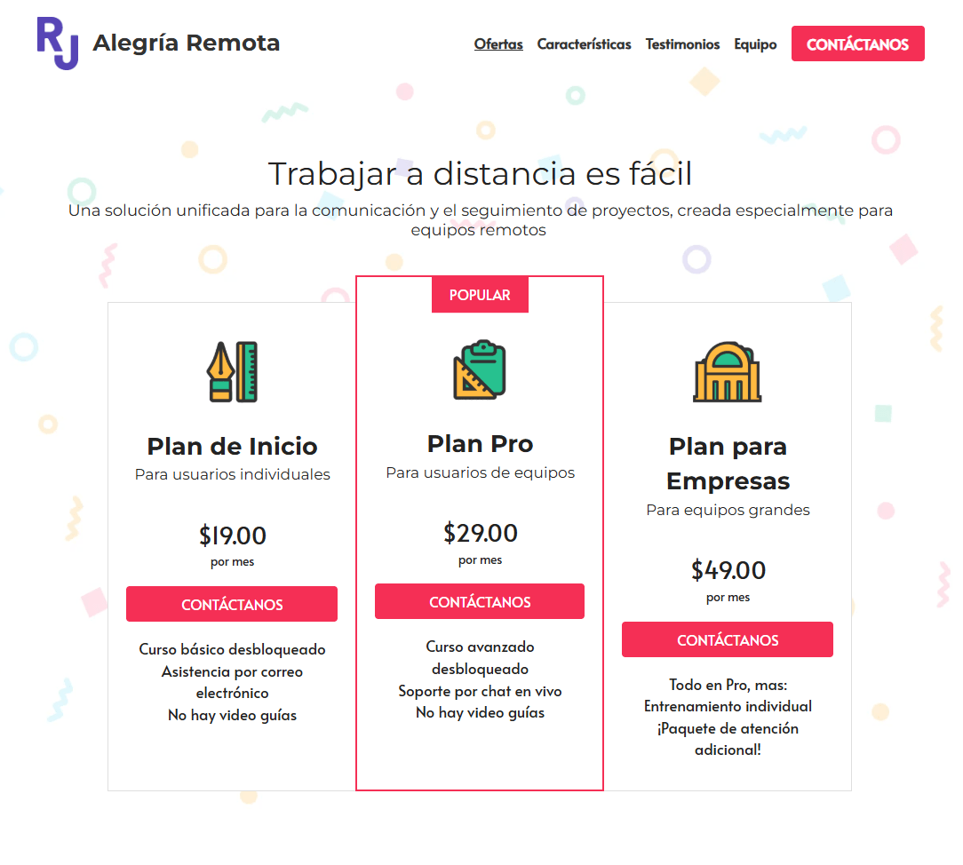 Plantilla RemoteJoy de Strikingly Plantilla RemoteJoy de Strikingly