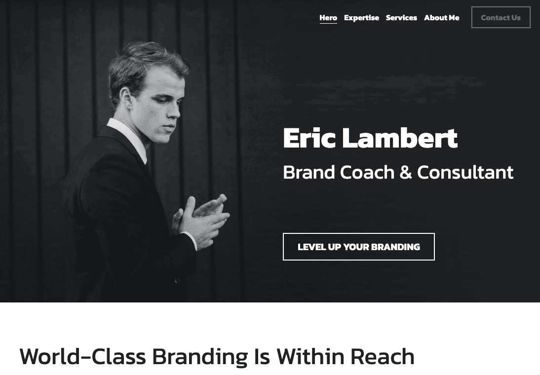 Szablon Brand Coach od Strikingly Szablon Brand Coach od Strikingly