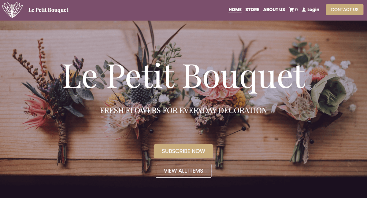 Le Petit Bouquet Vorlage von Strikingly Le Petit Bouquet Vorlage von Strikingly