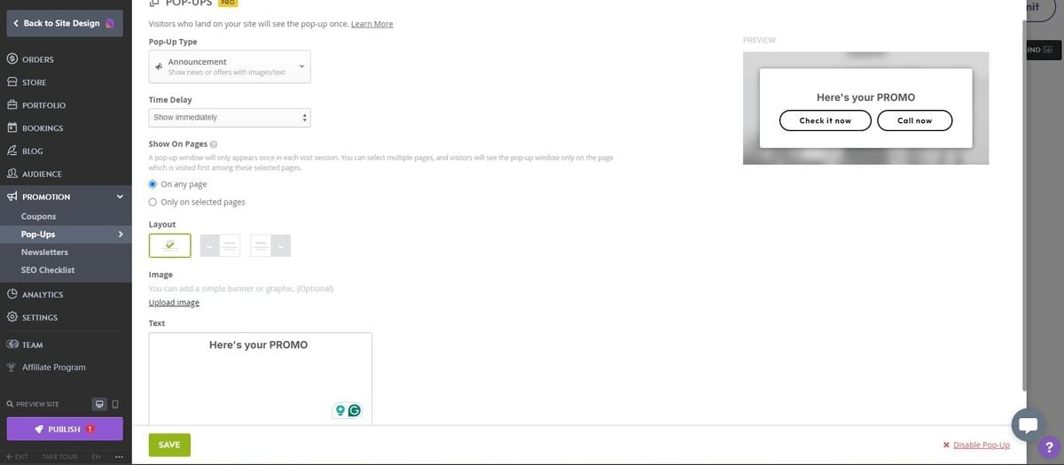 Editor de Pop-Ups de Strikingly Editor de Pop-Ups de Strikingly