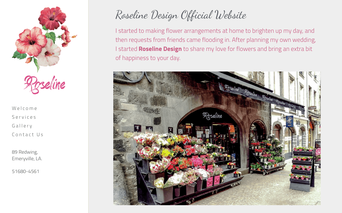 Szablon Roseline od Strikingly Szablon Roseline od Strikingly