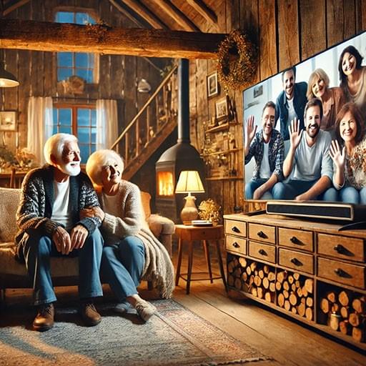 爺爺奶奶跟家人線上會議 爺爺奶奶跟家人線上會議