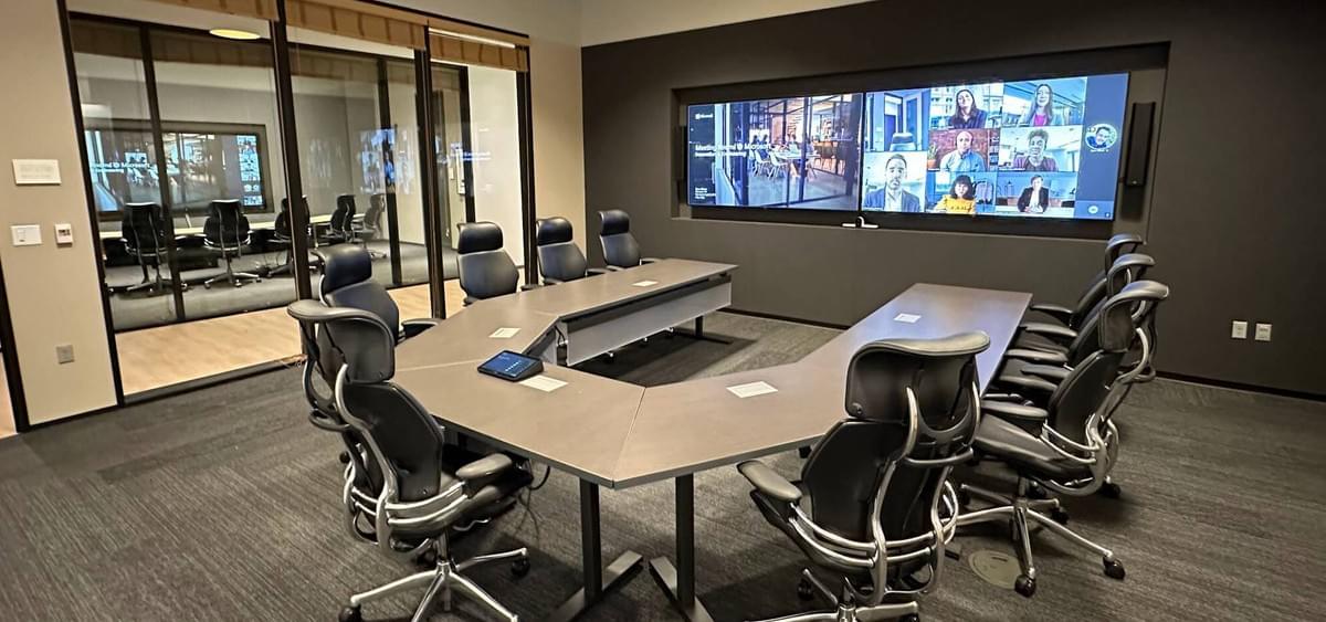 Teams room meeting with Poly Studio E70 Teams room meeting with Poly Studio E70