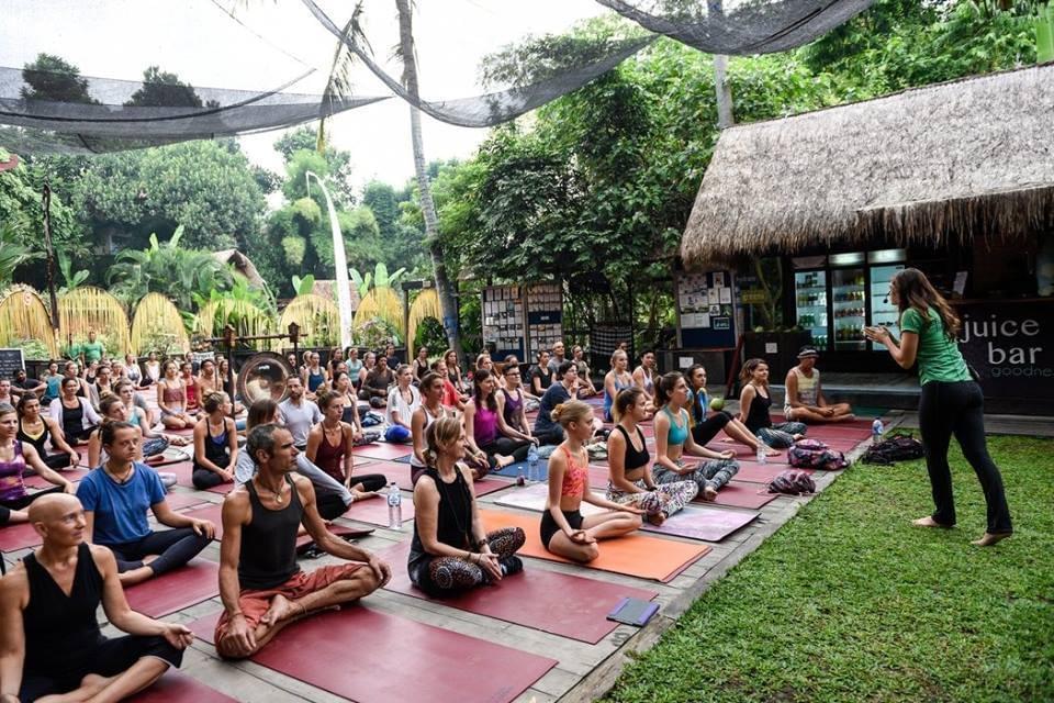 Yoga of You photo: Dr. Andrea Paige teaching an outdoor class at a yoga retreat in Bali Yoga of You photo: Dr. Andrea Paige teaching an outdoor class at a yoga retreat in Bali