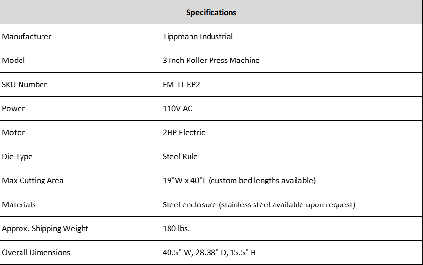 3 Inch Roller Press FM-TI-RP2