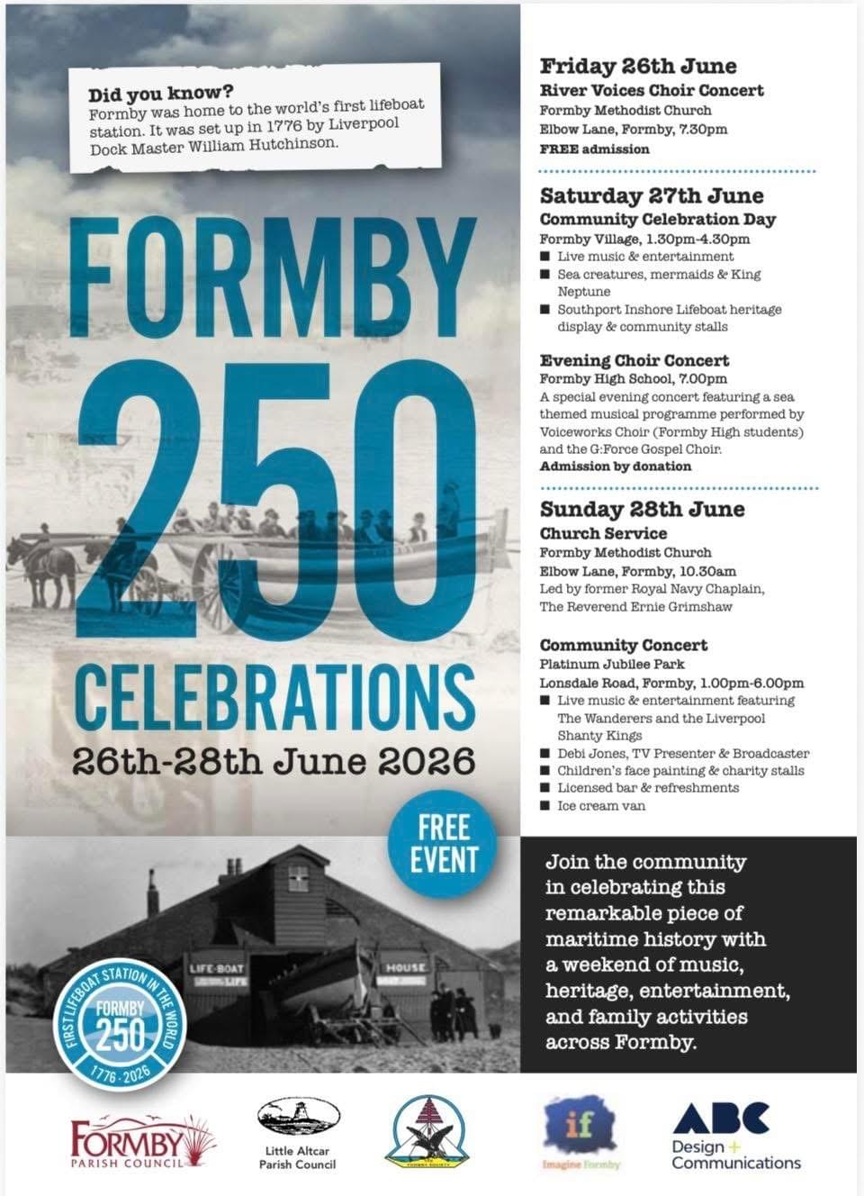 Celebrating the 250th Anniversary of the worlds first Lifeboat House in Formby Celebrating the 250th Anniversary of the worlds first Lifeboat House in Formby
