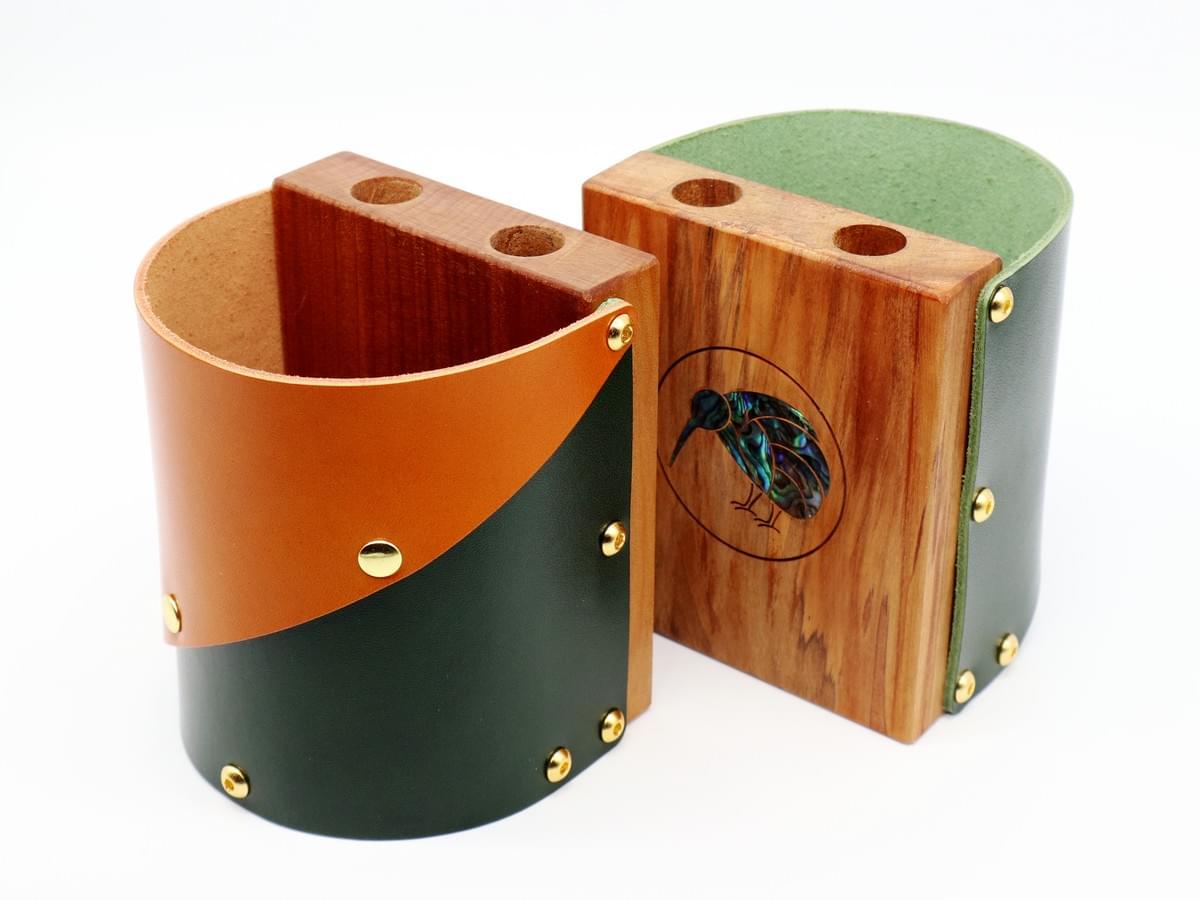 NZ WOOD + LEATHER DESK ORGANIZER (2026 new)