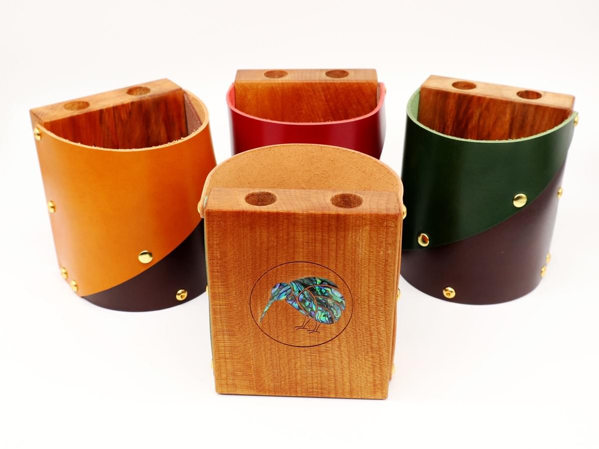NZ WOOD + LEATHER DESK ORGANIZER (2026 new)