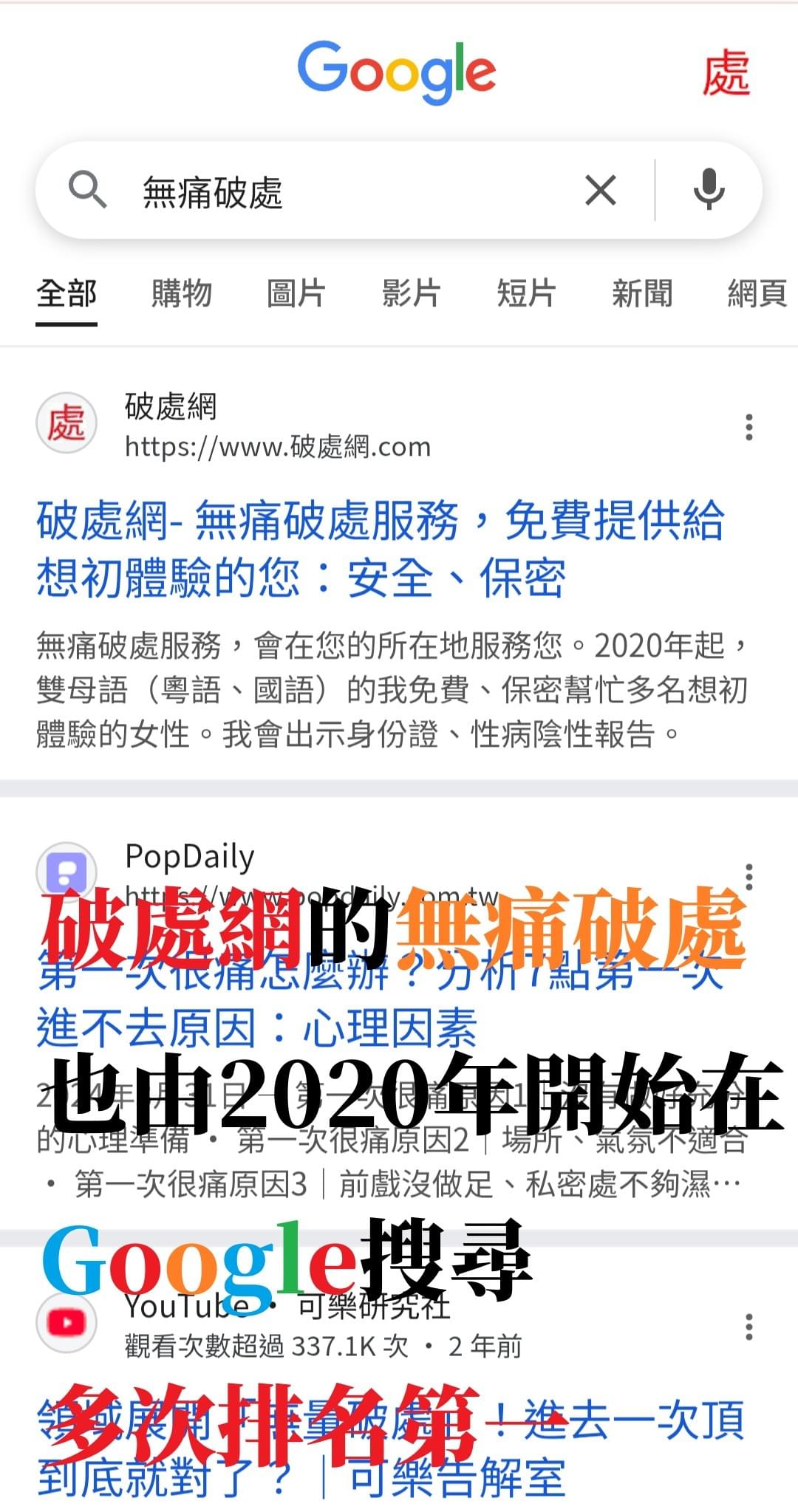 破處網的無痛破處由2020年開始在Google搜尋多次排名第一 破處網的無痛破處由2020年開始在Google搜尋多次排名第一