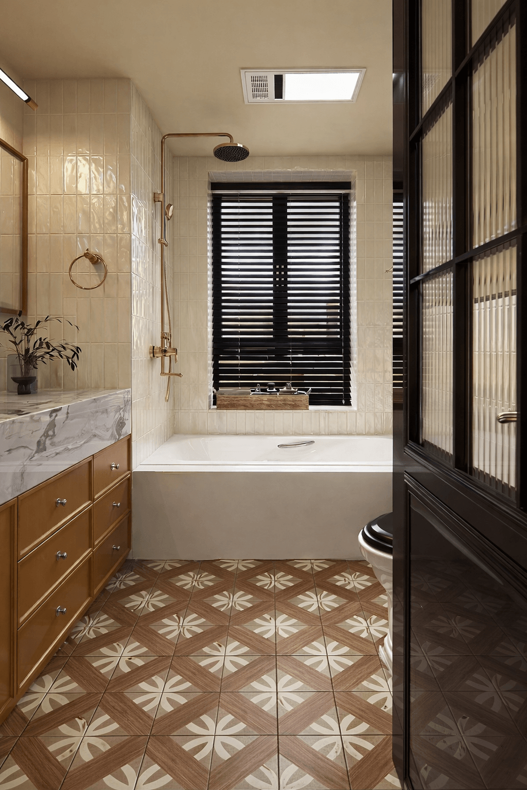 Timber Lattice | Geometric Parquetry Art Tile